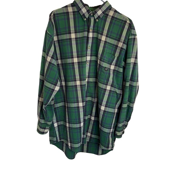 ROPER Men’s Green Plaid 100% Cotton Button Down - Size 2XLT Button down collar - Picture 2 of 11